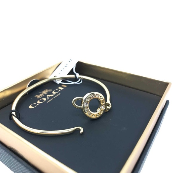 Coach F21620 Open Circle Bangle Gold Bracelet - Picture 4 of 5